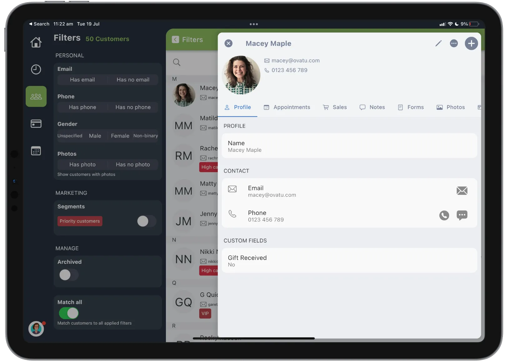 customer mobile screenshot